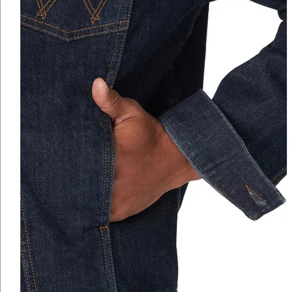Wrangler Men's Unlined Denim Jacket Brand New XLarge Navy - Picture 3 of 6